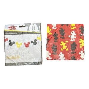 Mickey Mouse Party Supplies Birthday Disney Napkins and Banner New